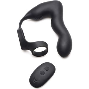 Inflatable and Vibrating Prostate Plug + Cock and Ball Ring R/C