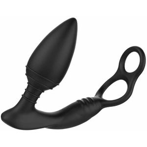 SIMUL8 PLUG EDITION Vibrating Anal Cock and Ball Toy - Black