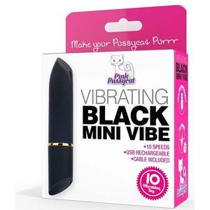 Pink Pussycat Vibrating Black Mini Vibe - Black