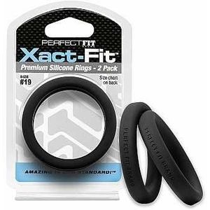 #19 Xact-Fit Cockring 2-Pack - Black