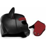 Neoprene Puppy Hood - Black and Red