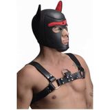 Neoprene Puppy Hood - Black and Red