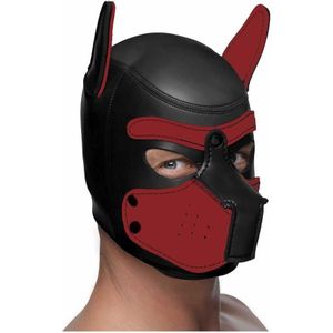 Neoprene Puppy Hood - Black and Red