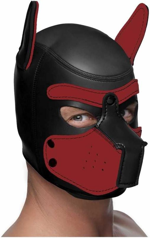 Neoprene Puppy Hood - Black and Red