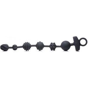 10X Dark Rattler Vibrating Silicone Anal Beads w/ Remote