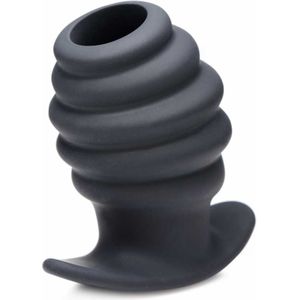 Hive Ass Tunnel 4" Silicone Ribbed Hollow Anal Plug - Large