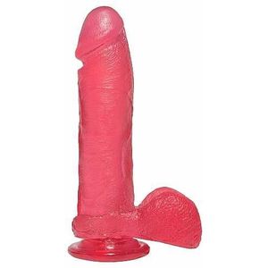 Crystal Jellies - Realistic Cock with Balls - 8 Inch - Pink