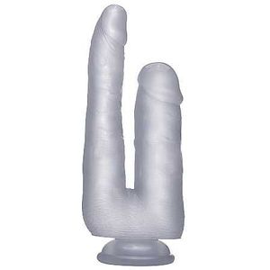 Realistic Double Cock - 9 Inch - Translucent