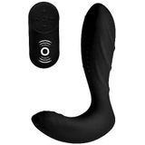 Silicone Prostate Vibrator with Remote Control - Black