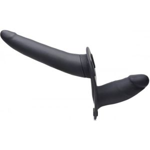 Pegger Beginner Vibrating Double Dildo + Harness - Black