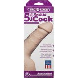 Vac-U-Lock - 5 Inch Realistic Cock - Flesh
