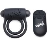 Silicone Cock Ring & Bullet with Remote Control - Black