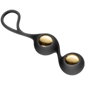 Duo Kegel Balls With Sleeve - Black and Gold