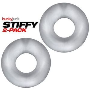 Stiffy - 2-pack No-Roll Cockrings - Clear Ice