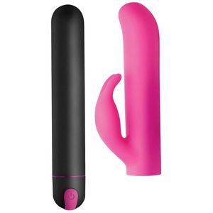 XL Bullet & Rabbit Silicone Sleeve - Pink