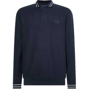 Tommy Hilfiger polo Big & Tall donkerblauw effen katoen normale fit