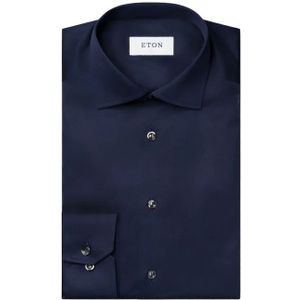 Eton  overhemd contemporary fit navy signature twill katoen