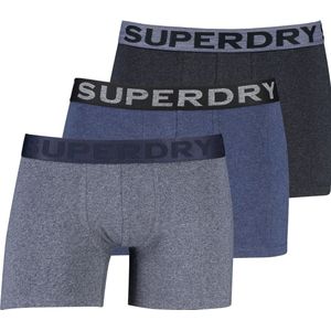 Superdry boxershorts katoen 3 pack blauw