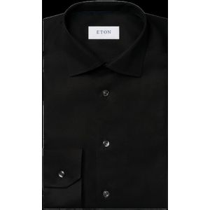 Eton zwart overhemd contemporary fit signature twill