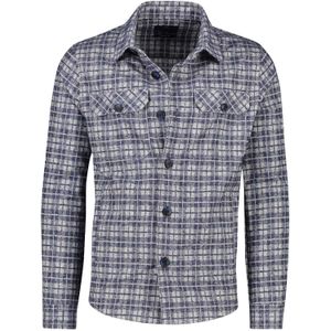 Portofino vest overshirt blauw knopen geruit katoen regular fit