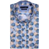 Giordano korte mouwen overhemd blauw beige