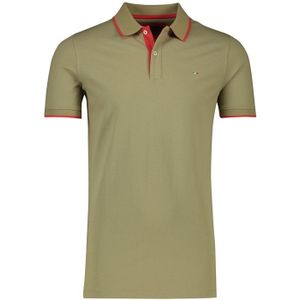 Portofino polo extra lang normale fit khaki effen katoen
