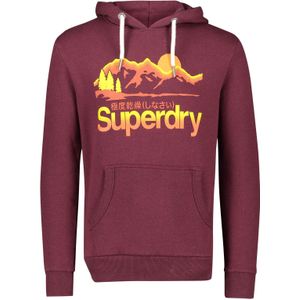 Superdry sweater bordeaux effen katoen