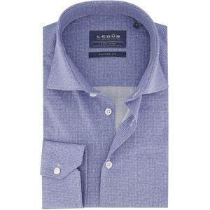 Blauw geprint Ledub mouwlengte 7 overhemd
