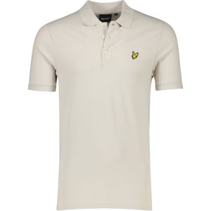 Lyle & Scott polo slim fit beige effen katoen korte mouw