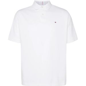 Tommy Hilfiger polo wijde fit wit 2-knoops Big & Tall