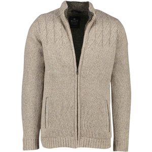 Cardigan, Straight Fit, strepen met bloemen, lange mouwen, fel oranje