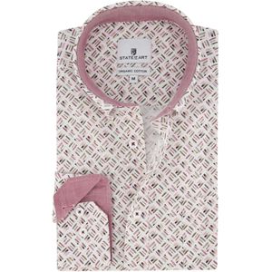 Katoenen State of Art casual overhemd roze geprint