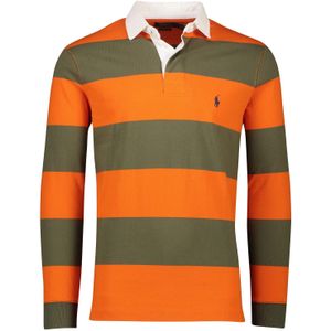 Polo Ralph Lauren rugby polo normale fit oranje gestreept katoen Big & Tall