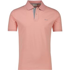 Gant polo slim fit roze effen met stretch