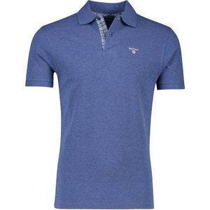 Barbour polo normale fit blauw gemêleerd 100% katoen