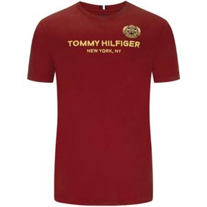 Tommy Hilfiger t-shirt ronde hals rood met opdruk