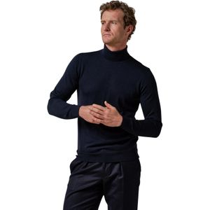 wollen Profuomo coltrui donkerblauw effen normale fit