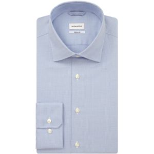 Seidensticker business overhemd Regular normale fit blauw geruit