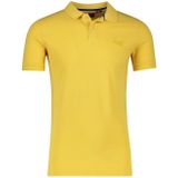 Superdry polo slim fit geel effen 100% katoen