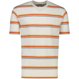 Gestreept Superdry t-shirt ecru oranje