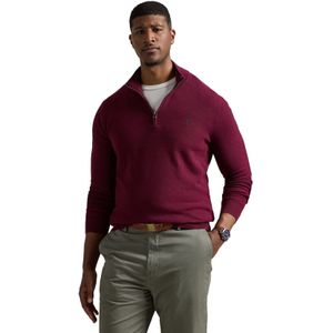 Trui half zip Polo Ralph Lauren rood effen katoen