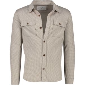 Born With Appetite overshirt beige effen dubbele borstzak