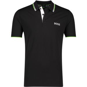 Regular fit Boss polo Paddy pro zwart katoen 3-knoops