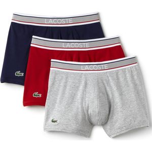 Lacoste boxershorts grijs/rood/nayv 3-pack
