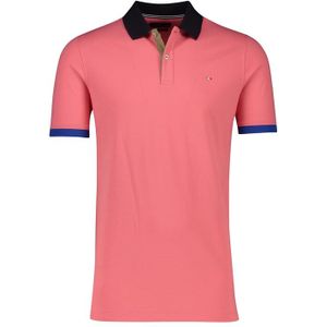 Portofino polo normale fit roze effen katoen korte mouw extra lang