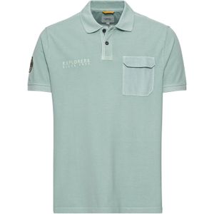 katoenen Camel Active polo effen groen wijde fit