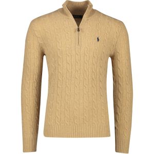 Wollen Polo Ralph Lauren trui halfzip beige