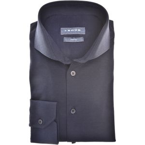 Ledub business overhemd Slim Fit donkerblauw effen 100% katoen