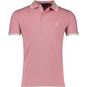 Katoenen stretch mesh Polo Ralph Lauren polo roze custom slim fit