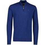 katoenen Portofino sweater effen donkerblauw half zip